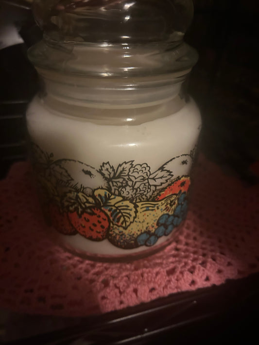 Fruit glass jar candle