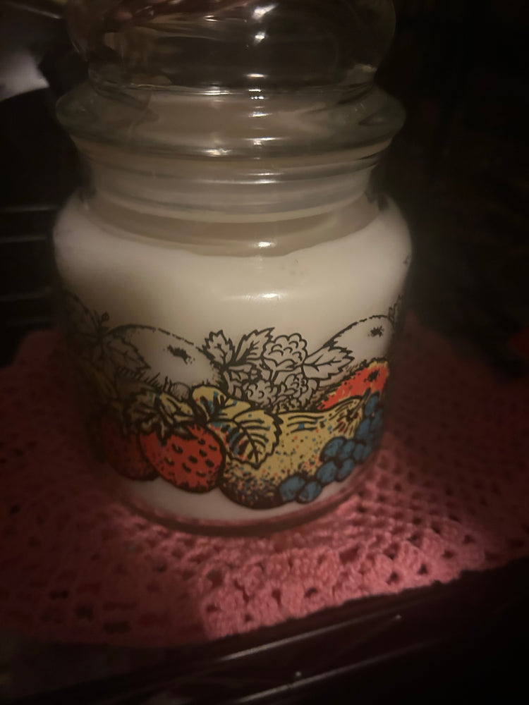 Fruit glass jar candle